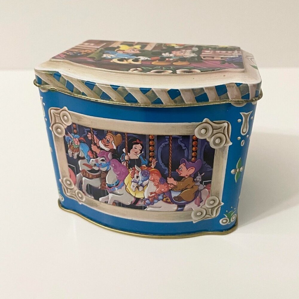 Vintage 1985 Walt Disney Productions Tin Box with Hinged Lid England Flaws